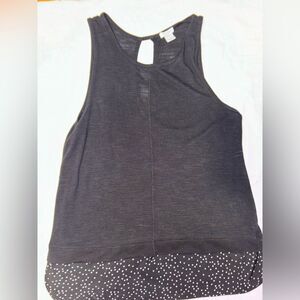 J CREW BLACK POLKA DOT TANK